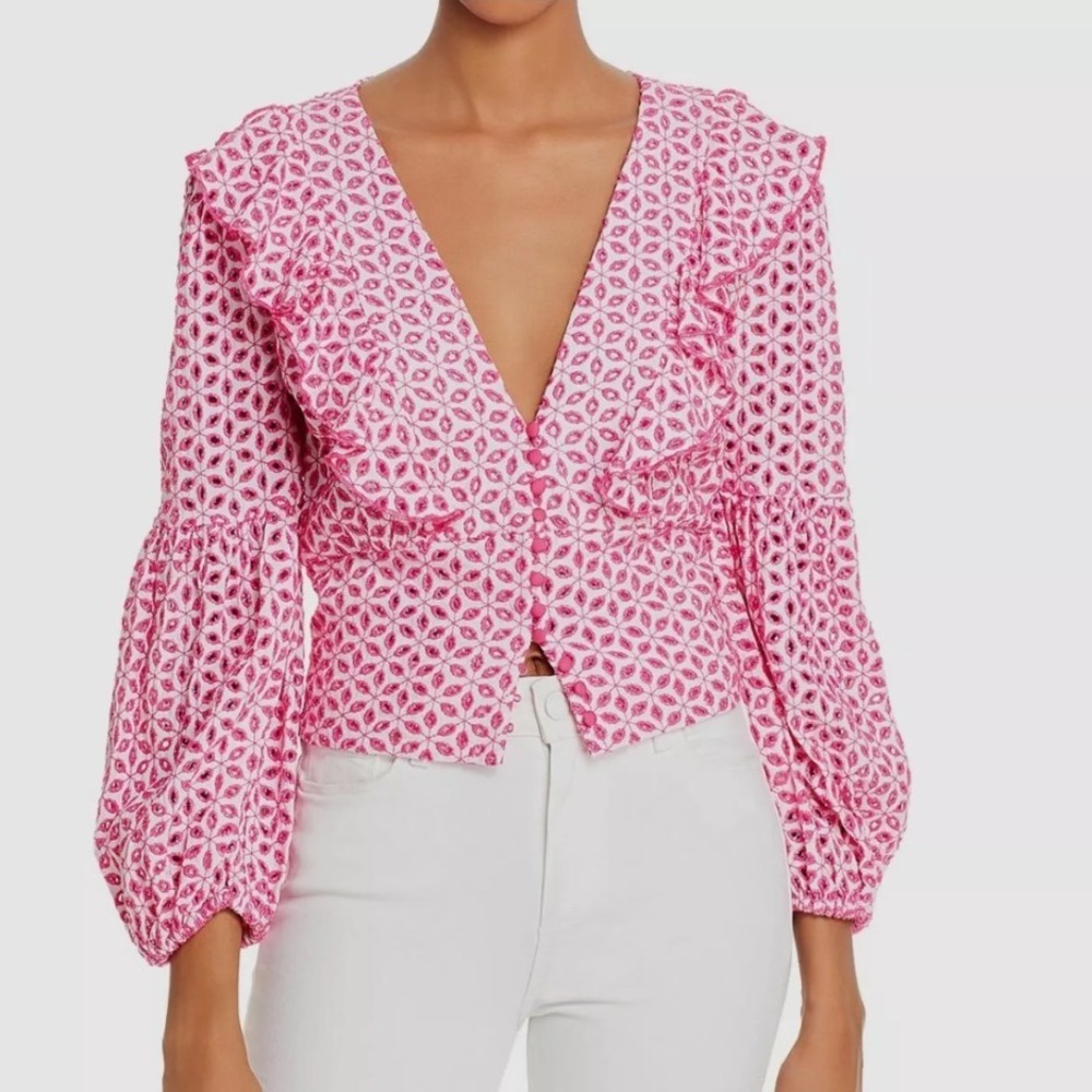 Bardot Pink Patterned Crop Top